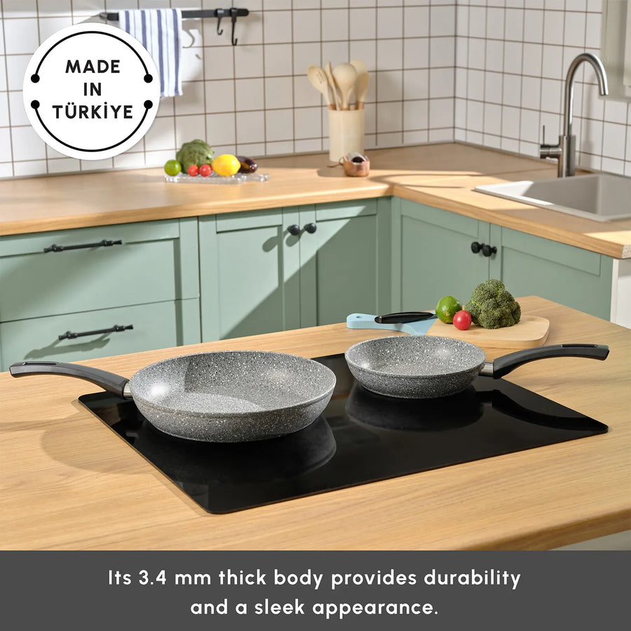 Karaca Gris Biogranite 2-Piece Induction Pan Set, Grey