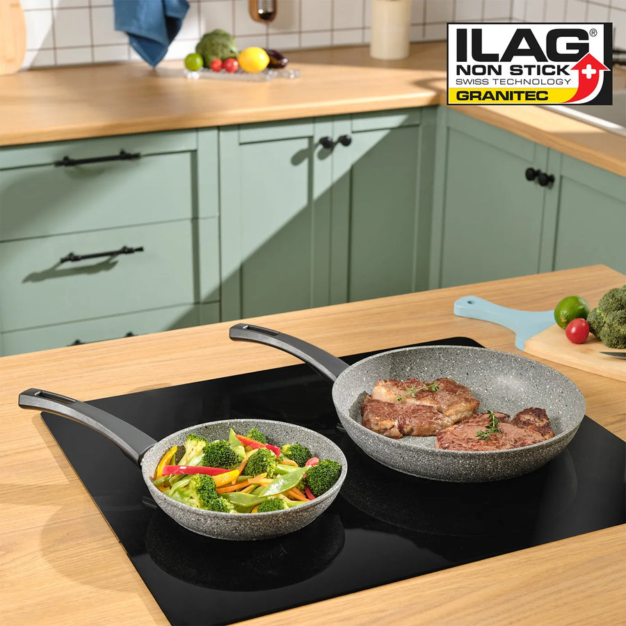 Karaca Gris Biogranite 2-Piece Induction Pan Set, Grey