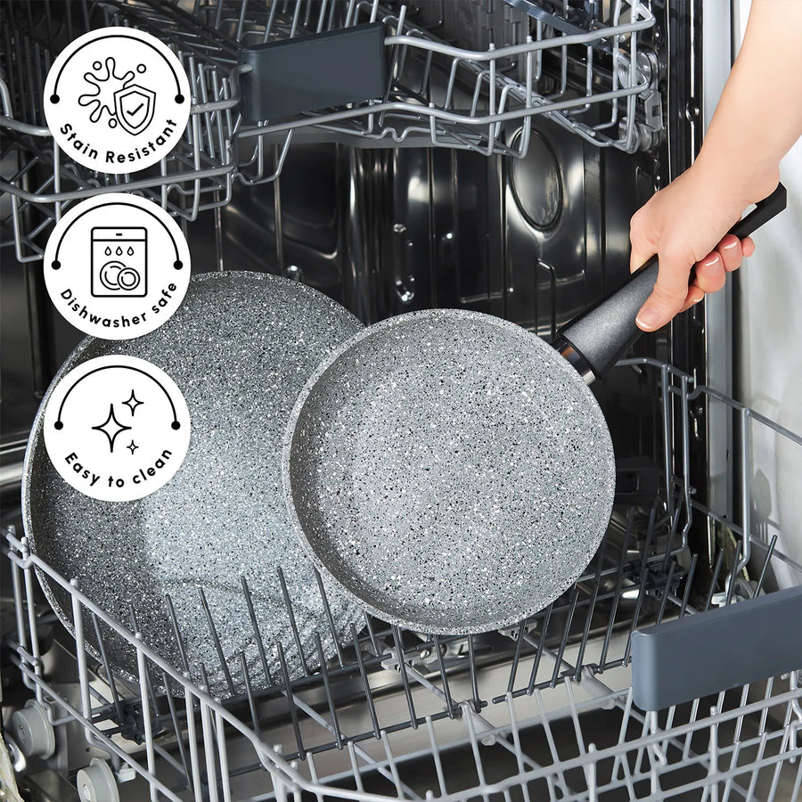 Karaca Gris Biogranite 2-Piece Induction Pan Set, Grey