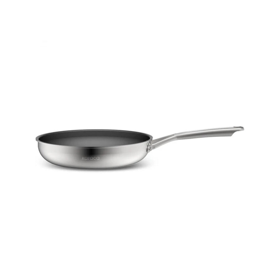 Karaca Plasma Steel 3Ply Non-Stick Induction Frying Pan, 28cm, Silver
