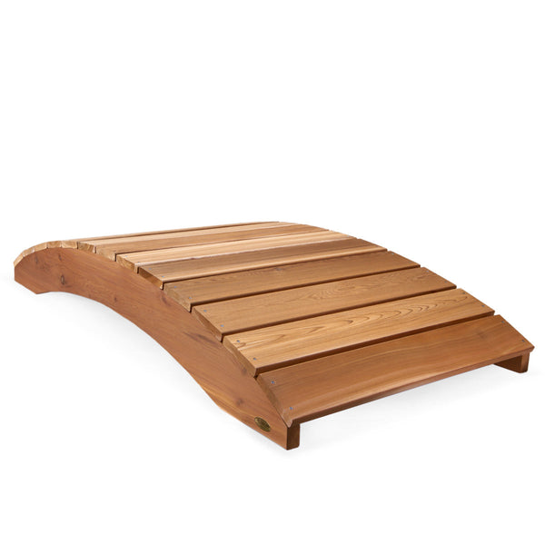 6-ft Low Profile Cedar Garden Bridge – Decorative Wooden Footbridge for Yards & Ponds