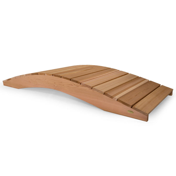 8-ft Low Cedar Garden Bridge – Decorative Wooden Footbridge for Landscaping and Ponds