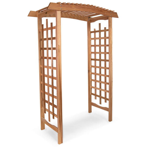 5' - Cedar Pagoda Arbor – Elegant Wooden Garden Arch for Vines & Entrances