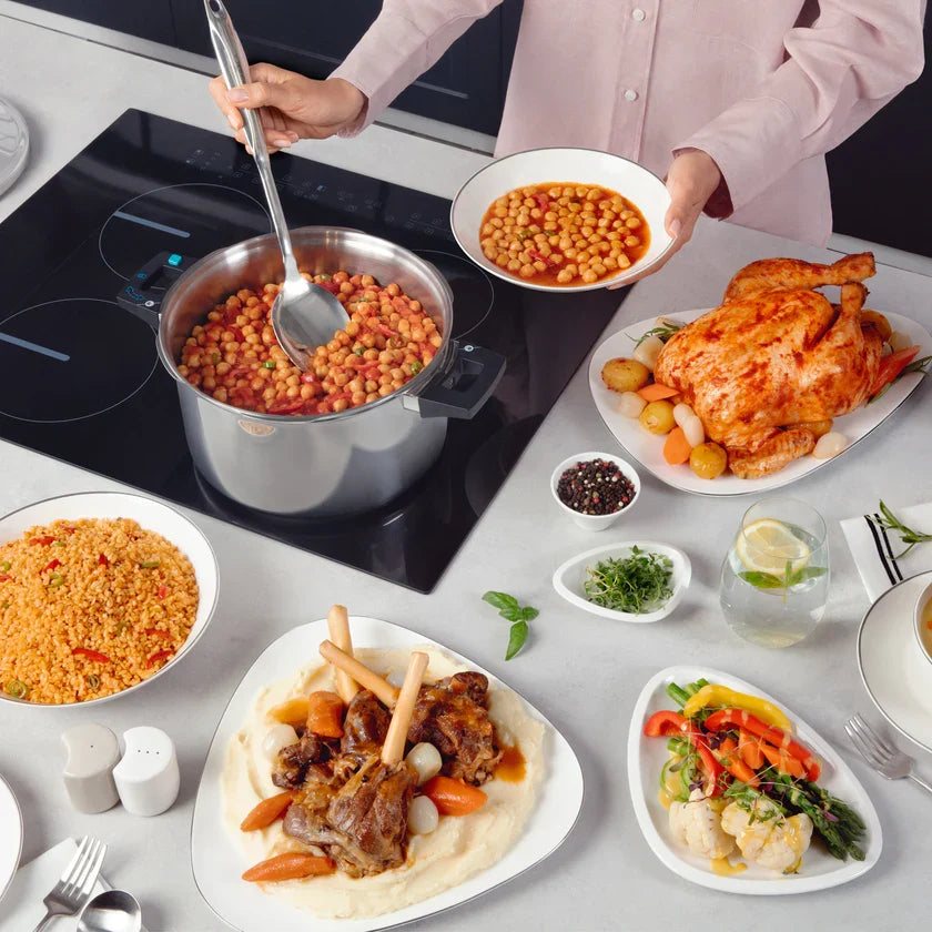 Karaca Quick and Safe 2-Piece Stainless Steel Induction Pressure Cooker Set, 6L+8L