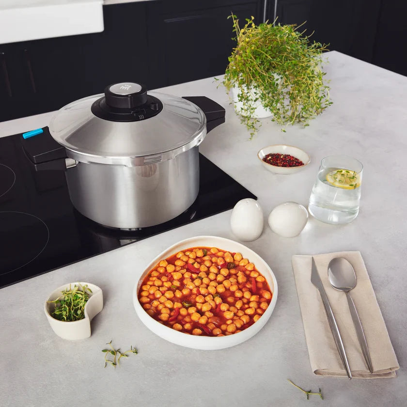 Karaca Quick and Safe 2-Piece Stainless Steel Induction Pressure Cooker Set, 6L+8L