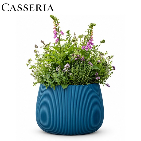 Kalo Blue Symmetry Stripe Planter Collection