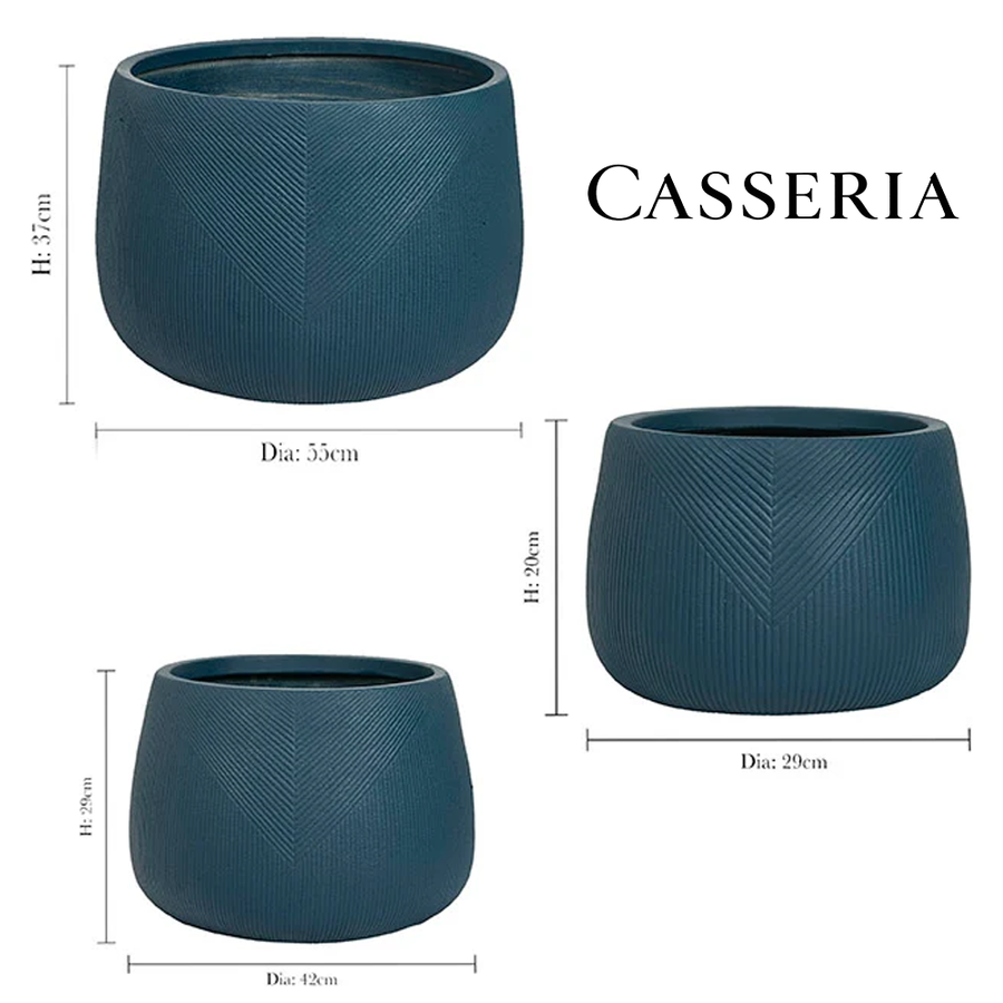 Kalo Blue Symmetry Stripe Planter Collection