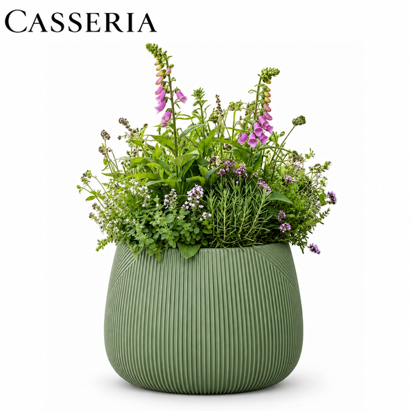 Kalo Green Symmetry Stripe Planter Collection