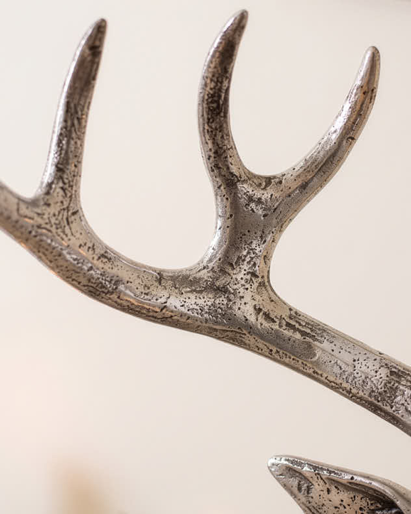 Silver Stag Head Bust