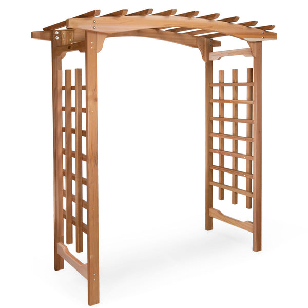 Arched Cedar Garden Arbor – Decorative Wooden Trellis for Outdoor Entrances & Weddings