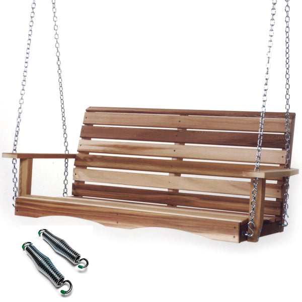 4' Cedar Porch Swing with Comfort Springs